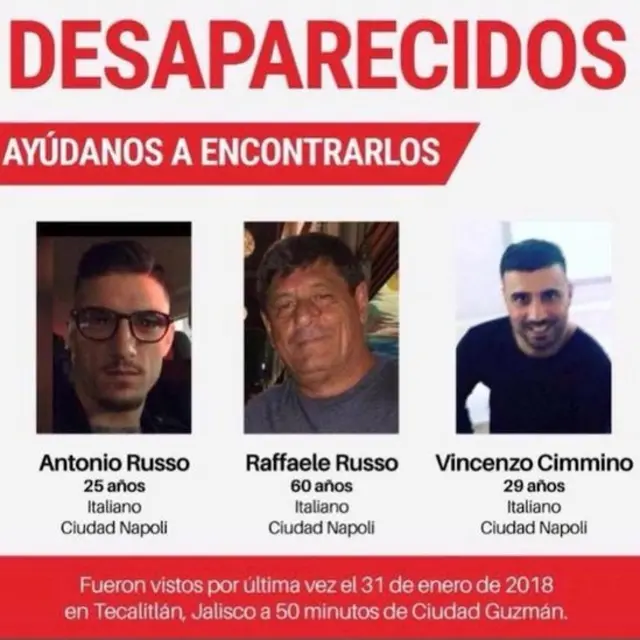Un cartel de búsqueda de los italianos