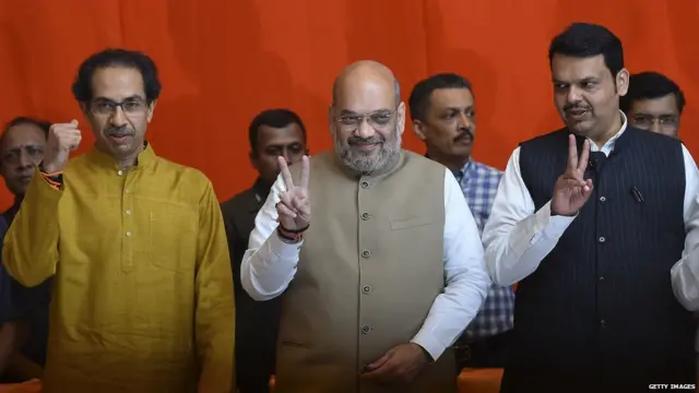 उद्धव ठाकरे, अमित शाह आणि देवेंद्र फडणवीस