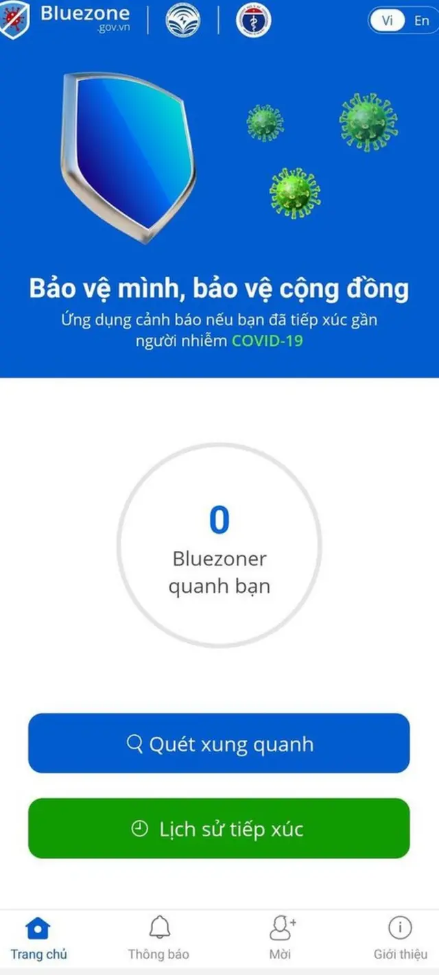 Ứng dụng Bluezone.
