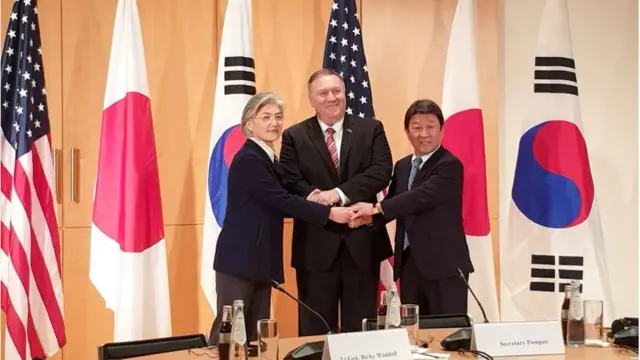 지난해 2월 15일(현지시간) 독일 뮌헨에서 열린 한미일 외교장관회담