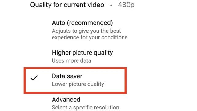 ပေါ်လာတဲ့အထဲက Data Saver ကိုရွေး ကလစ်လုပ်ပါ။