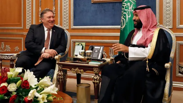 ABD Dışişleri Bakanı Mike Pompeo ve Suudi Arabistan Veliaht Prensi Muhammed bin Selman
