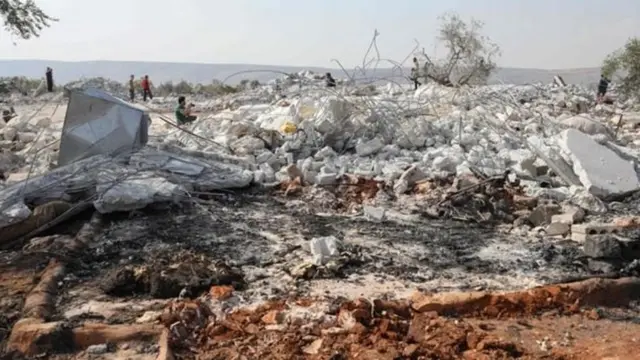 దాడి తర్వాత బాగ్దాదీ నివాసం