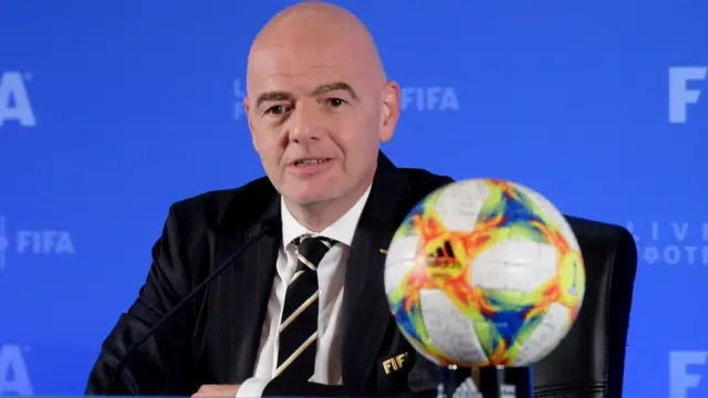 Gianni Infantino, président de la FIFA, lors d'une assemblée à Shangai (Chine), le 24 octobre 2019