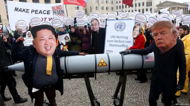 Protestation en Allemagne contre le regain de tensions entre la Corée du Nord et les Etats-Unis