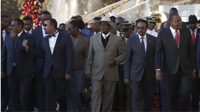 ኣብይ ኣሕመድ ምስ መራሕቲ ሃገራት ኬንያ፡ ኡጓንዳ፡ ሶማልያን ሱዳንን