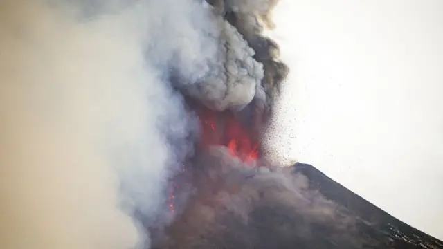 Mount Etna erupting