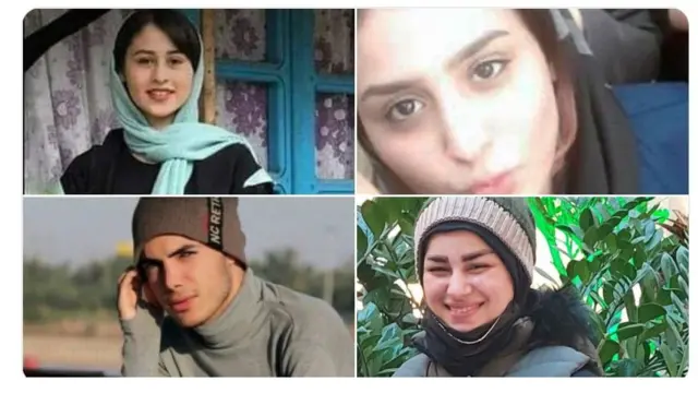 تصاویری از فاطمه برحی، رومینا اشرفی، منا حیدری و علیرضا فاضلی را منتشر کرد و نوشت: 'سرها بریده دیدیم، بی جرم و بی‌جنایت.'