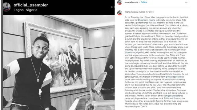 Ndị enyi nakwa ndị mma David na-ekesa akụkọ ọnwụ ya dịka ha na-ebo ọtụtụ ebubo maka etu o siri nwụọ