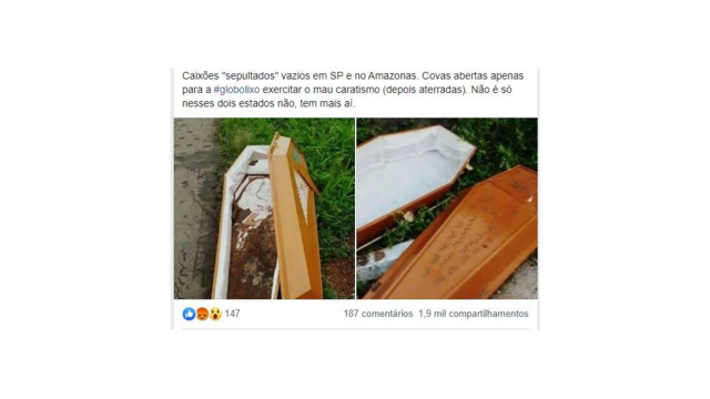 Fake news sobre caixões vazios