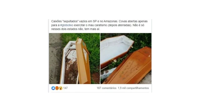 Fake news sobre caixões vazios