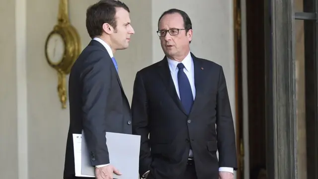 فرانسوا اولاند و امانوئل مکرون