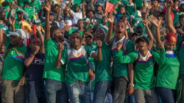 Des supporters comoriens lors d'un match de qualification à la CAN 2019, contre le Maroc à Casablanca