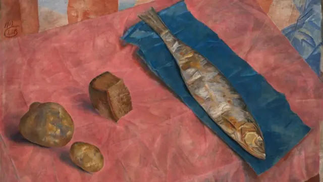 Кузьма Петров-Водкин. "Селедка". 1918 г.