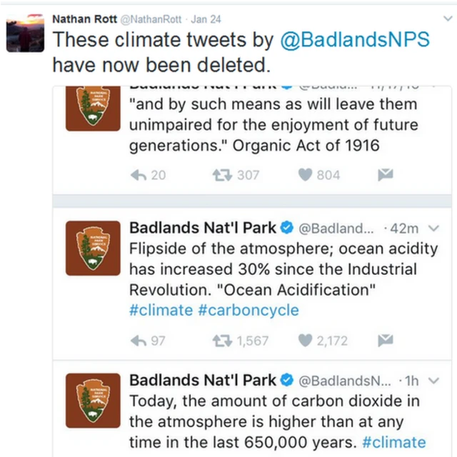 Mensajes de Badlands en Twitter