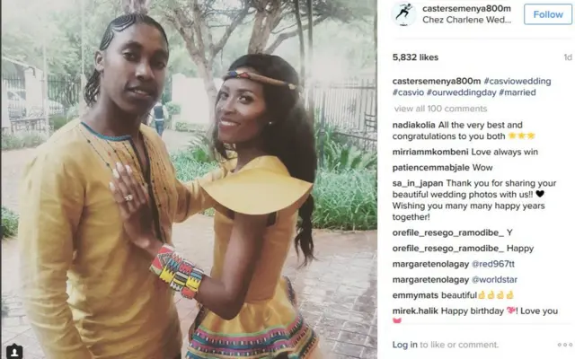Caster Semanya s'est mariée ce week-end