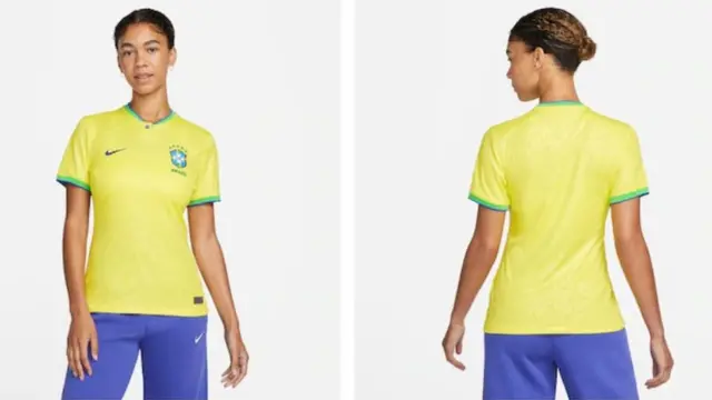 Reprodução da página de e-commerce da Nike com camiseta feminina da seleção