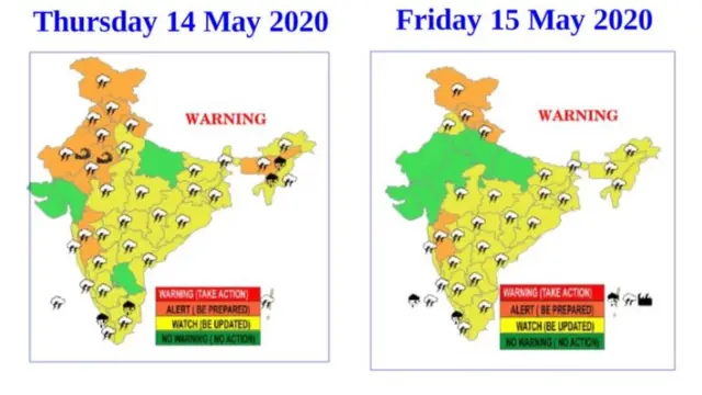 भारत में मौसम की चेतावनी