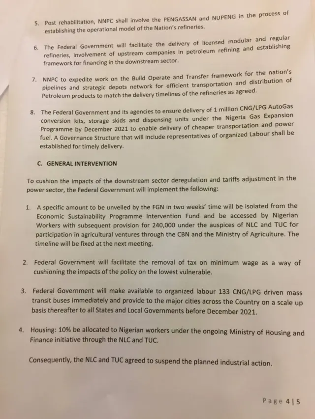 Akwụkwọ ozi gọọmenti na NLC binyere aka