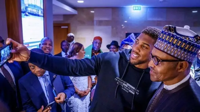 Aworan aarẹ Buhari ati Anthony Joshua