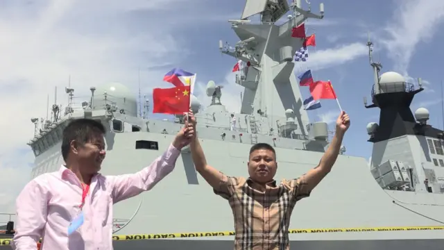 今年4月，中国海军“长春号”访问菲律宾达沃港。
