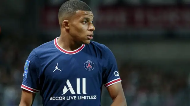 Kylian Mbappe in action for PSG