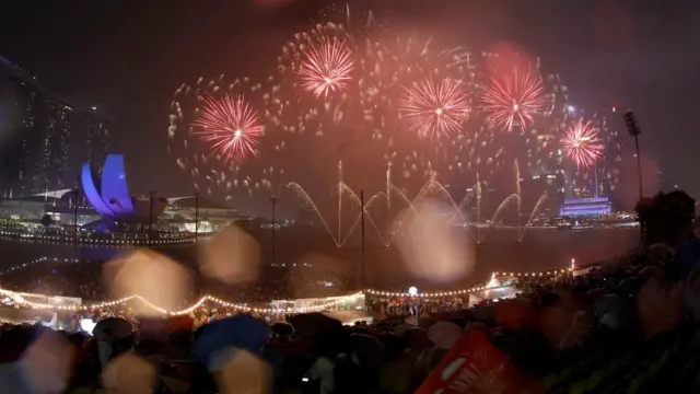 Tahun baru, kembang api, Singapore