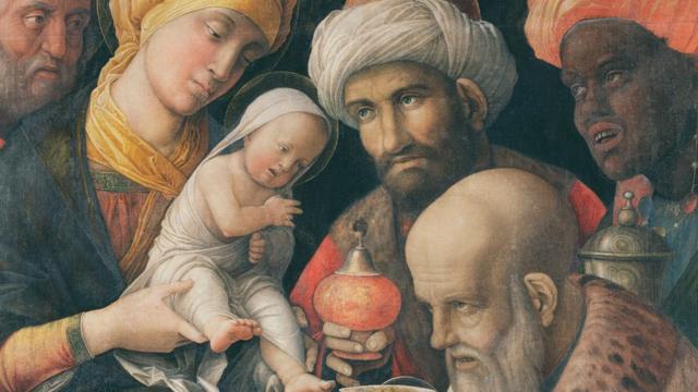 Pintura sobre adoração dos Reis Magos