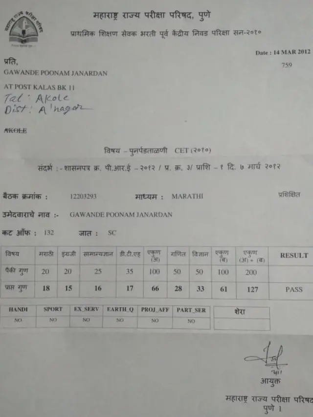 पूनम यांनी 2010मध्ये CETची परीक्षा उत्तीर्ण केली.