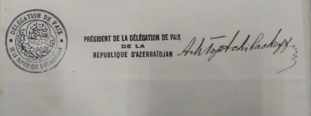 Əlimərdan Topçubaşovun məktub imzası