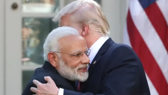 مودي وترامب خلال اللقاء في البيت الابيض