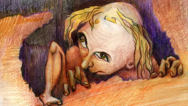 Голлум, рисунок карандашом