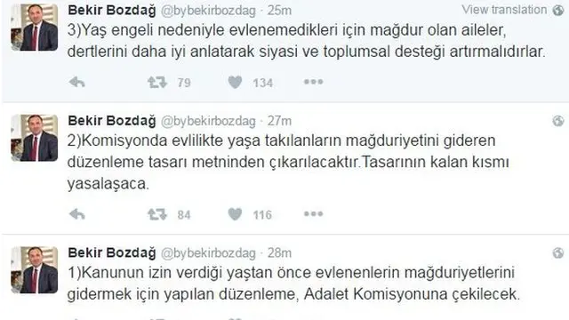 Bekir Bozdağ'ın twitter mesajları