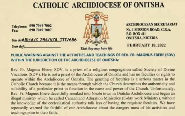 Akwụkwọ mmachi Fr Magnus Ebere