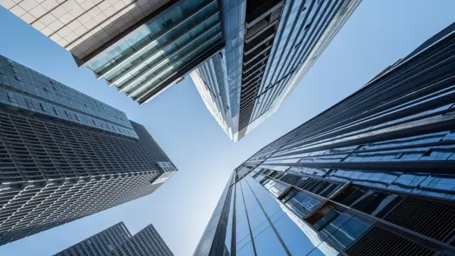 skyscrapers from the ground looking up