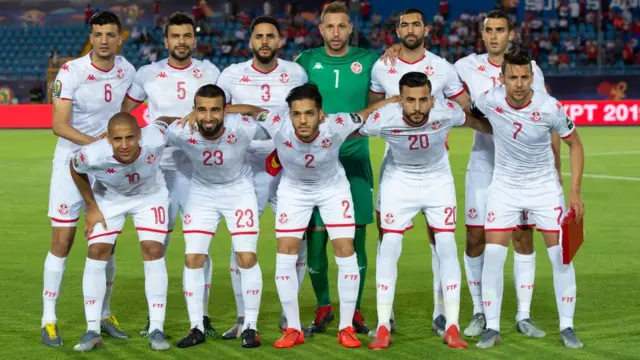 Les 11 Tunisiens au départ du match contre l'Angola, le 24 juin 2019