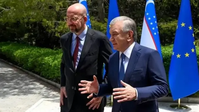 Sharl Mishel va Mirziyoyev