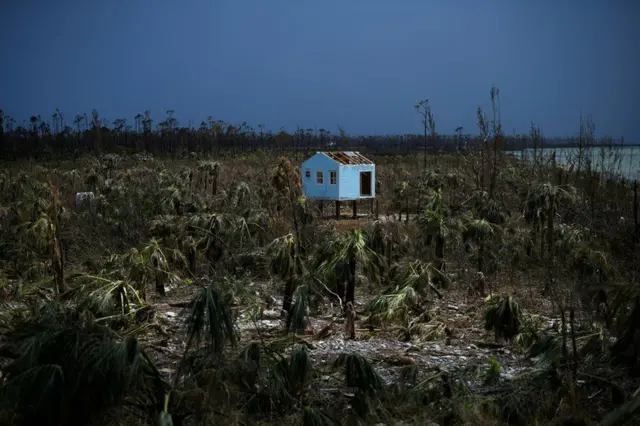 A destroyed house is seen in the wake of Hurricane Dorian in Marsh Harbour, Great Abaco, Bahamas. The most powerful storm to hit the Bahamas since records began left widespread devastation, at least 43 dead and many more still missing days after the storm passed in September.