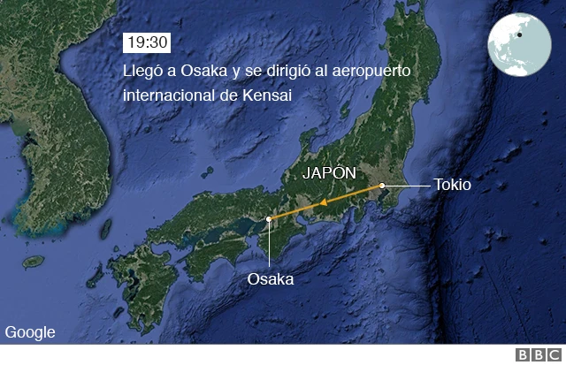 Mapa huída de Ghosn