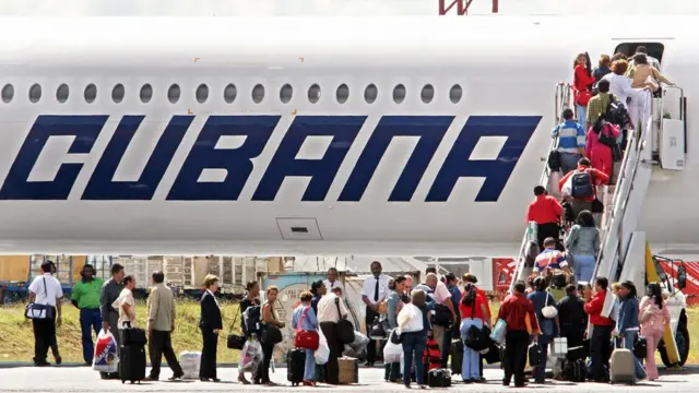 Un avión de Cubana de Aviación