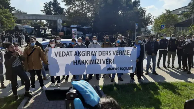 Bimeks işçileri Boğaziçi Üniversitesi'nde eylemlerine devam ediyor