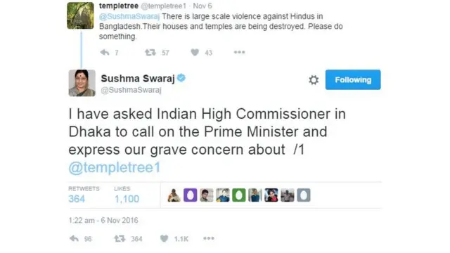 সুষমা স্বরাজের আলোচিত টুইট