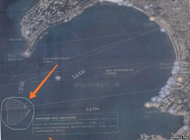 शिवस्मारकाची प्रस्तावित जागा