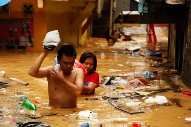 Flooded street for South East Asia