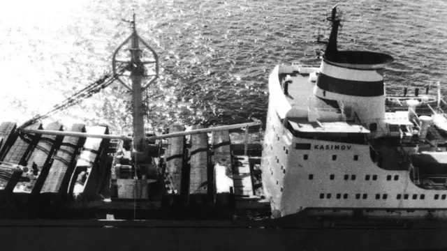 Un barco de carga de la URSS.