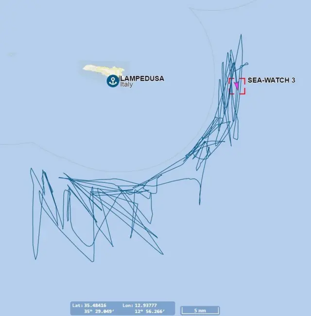 Sea Watch 3 gemisinin rotası