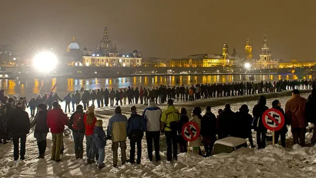 Anti-Nazi demonstrators in Dresden, 2013