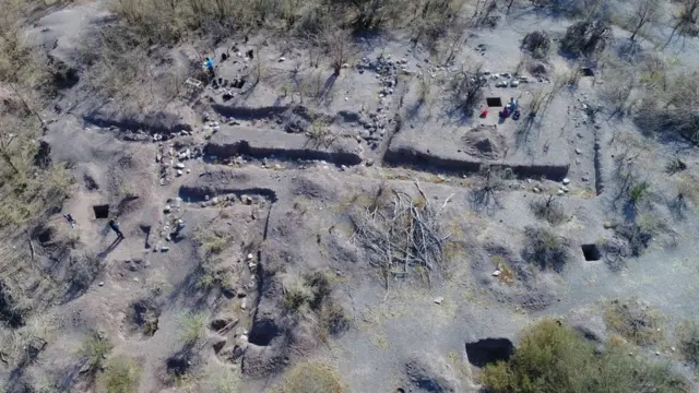 Sitio de la excavación en Iglesia Colorada
