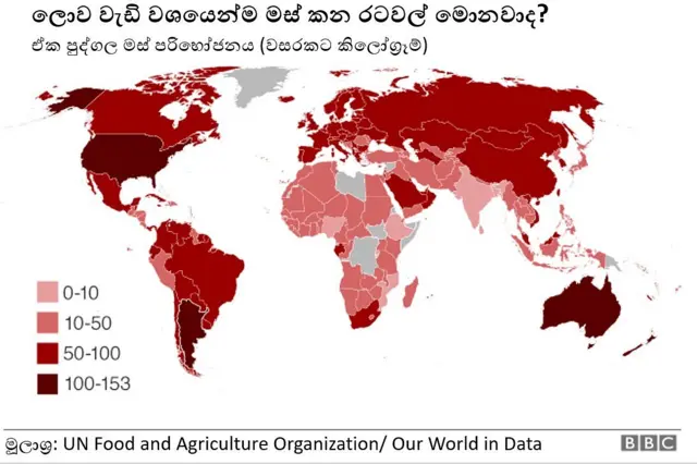 ලොව වැඩි වශයෙන්ම මස් කන රටවල්