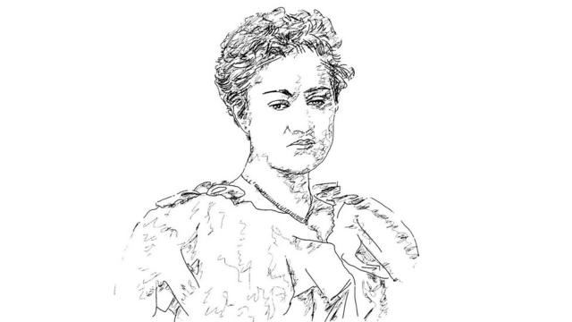 Ink drawing of Leokadiya Kashperova